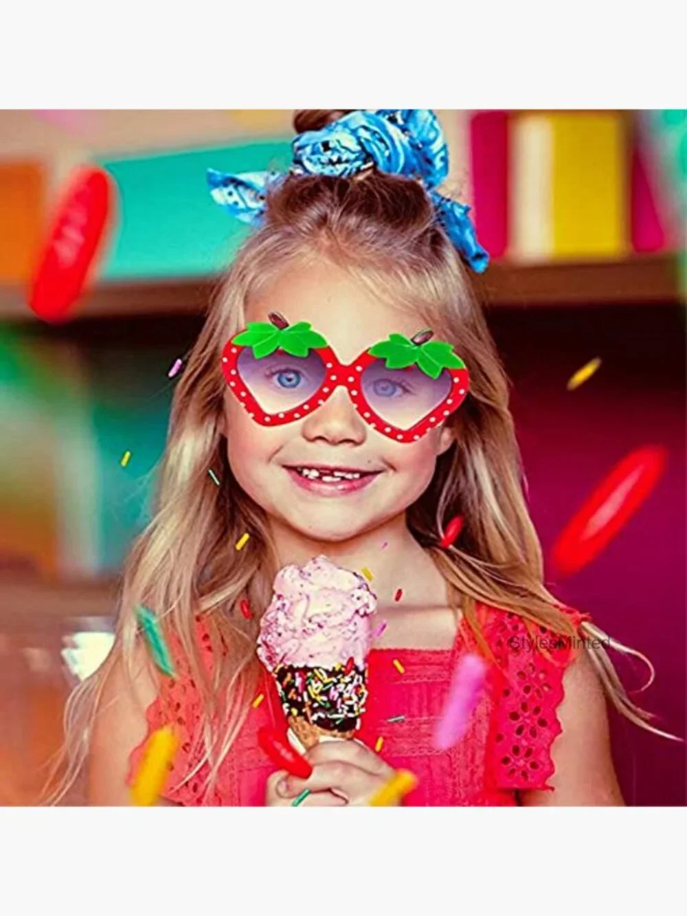 Kids Cat Strawberry Sunglasses - 3 Pack Toddler UV Protection Shades
